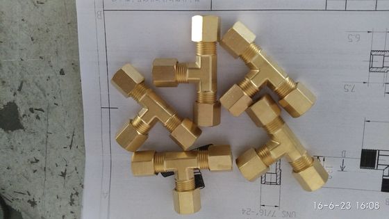 Brass Tee, Custom CNC Brass Connector Products, made in China professional manufacturer