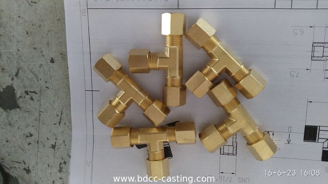 Brass Tee, Custom CNC Brass Connector Products, made in China professional manufacturer